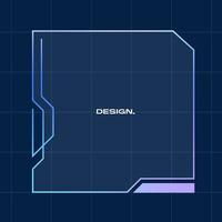 Futuristic square gradient background. Pop up window vector illustration.