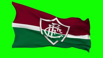 Fluminense Football Club Flag Waving Seamless Loop in Wind, Chroma Key, Luma Matte Selection video