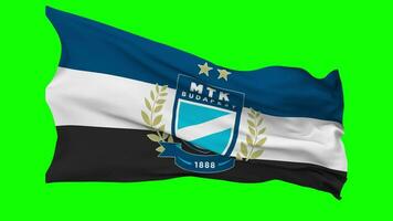 MTK Budapest Sports Club Flag Waving Seamless Loop in Wind, Chroma Key, Luma Matte Selection video