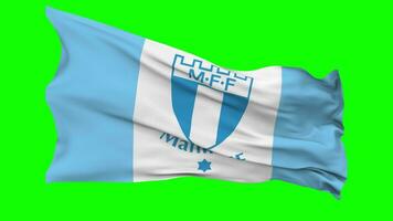 Malmo Fotbollforening, Malmo FF Flag Waving Seamless Loop in Wind, Chroma Key, Luma Matte Selection video