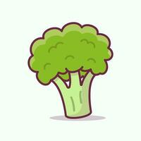 Broccoli Vegetable Flat Illustration, Vegetable healthy food vector illustration