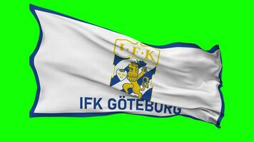 idrottsforeningen kamraterna Gotemburgo, si goteborg fútbol bandera ondulación sin costura lazo en viento, croma llave, luma mate selección video