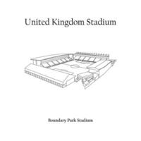 gráfico diseño de el Perímetro parque estadio, Oldham ciudad, Oldham atlético hogar equipo. unido Reino internacional fútbol americano estadio. primer ministro liga vector