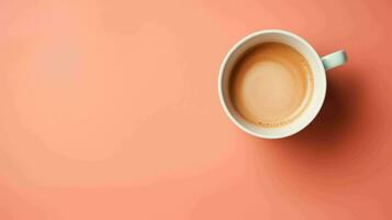 AI generated Cup of Coffee with Beautiful Colored Background photo