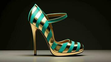 AI generated a pair of high heeled shoes with gold accents photo