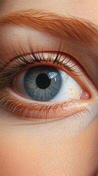 AI generated a close up of a woman's eye with a bright beautiful iris photo