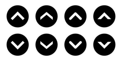 Swipe up down button icon vector in black circle
