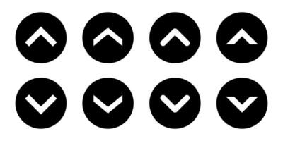 Swipe up down button icon vector in black circle