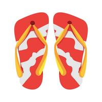 Flat style illustration of red flip flops icon for web design elements vector