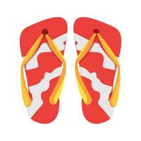 Flat style illustration of red flip flops icon for web design elements vector