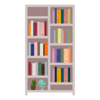 Hand drawn bookshelf clipart png