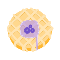 wafel met topping bosbes en jam tekenfilm illustratie png