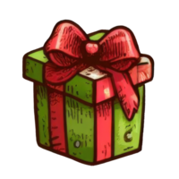 AI generated gift box with ribbon AI generated png