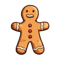 ai generado Navidad pan de jengibre hombre aislado ai generado png