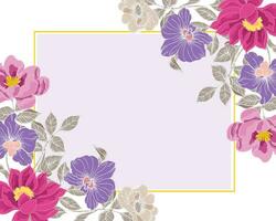 Hand Drawn Lotus and Orchid Flower Border vector