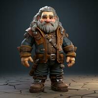 AI generated 3d cartoon dwarf photo