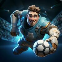 AI generated 3d cartoon football goalkeeper photo