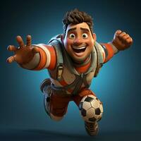 AI generated 3d cartoon football goalkeeper photo