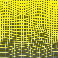 simple abstract vector grey ash color small square check wave distort pattern art on yellow color background