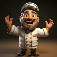 AI generated 3D cartoon of a chef photo