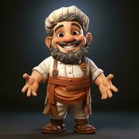 AI generated 3D cartoon of a chef photo