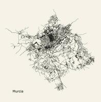 Vector city road map of Murcia, Spain