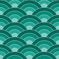 Green shade of Japanese wave pattern background. Japanese pattern vector. Waves background illustration. for clothing, wrapping paper, backdrop, background, gift card. vector
