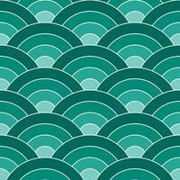 Green shade of Japanese wave pattern background. Japanese pattern vector. Waves background illustration. for clothing, wrapping paper, backdrop, background, gift card. vector