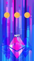 Vector illustration of a banner NFT coins. Nonfungible unique cryptocurrency and Ethereum icon. Vertical format