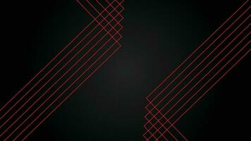 Dark futuristic wide abstract banner background with red lines pattern vector illustration