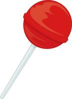 Big red candy on stick vector illustration