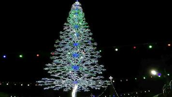 a large christmas tree with lights on it video