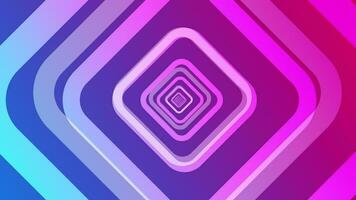 Vibrant colorful repeating rounded squares pattern abstract background. This fun, cheerful pink and blue gradient animation is full HD and a seamless loop. video