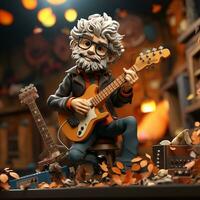 AI generated 3D cartoon of a musician photo