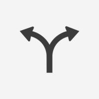 road, signpost, arrow, two way, direction icon vector isolated symbol sign