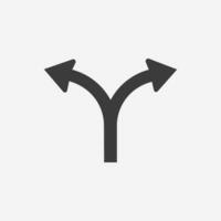 road, signpost, arrow, two way, direction icon vector isolated symbol sign