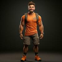 AI generated 3D cartoon of a athlete photo