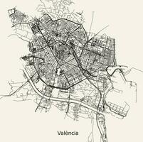 Vector city road map of Valencia, Spain