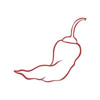 Simple linear icon of chili pepper pod vector