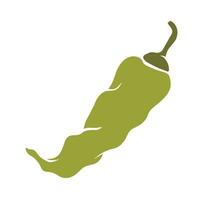 Chili pepper pod icon. Hot pepper colored silhouette. vector