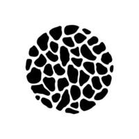 Spots round abstract animals textures. Hand-drawn texture in a circle. Vector