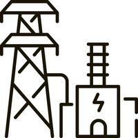 electric power station line icon illustration vector