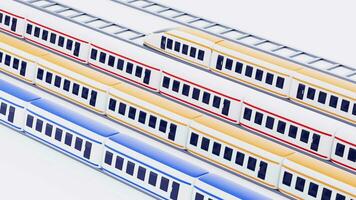 Cartoon high-speed train video, 3d rendering. video