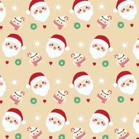 Santa's Tea Time Pattern.Cute christmas pattern features Santa Claus, a cup of tea and snowflake. vector