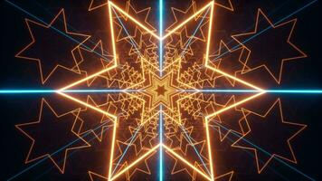 Abstract neon tunnel, 3d rendering. video