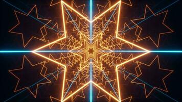 Abstract neon tunnel, 3d rendering. video