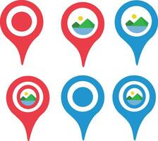 red location point map Tourist Destination Location Pin With Red Color vector