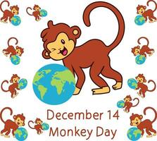 Monkey Day 14 december vector