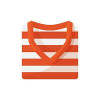 Orange and white striped t-shirt folded. Women's summer clothing for travel and vacation vector