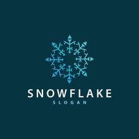 Snowflake Logo, Winter Season Design Frozen Ice Simple Model for Products and Technology vector